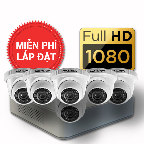 Lắp đặt trọn gói 06 camera quan sát có dây Hikvision Full HD