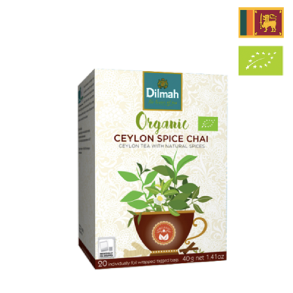 Trà Ceylon Spice Chai hữu cơ Dilmah 40g