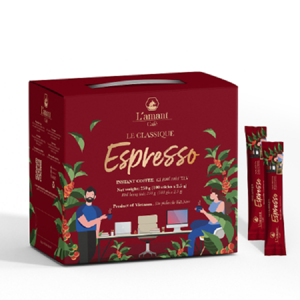 L'AMANT CÀ PHÊ - HOÀ TAN ESPRESSO (100 gói x 2.5 gr)