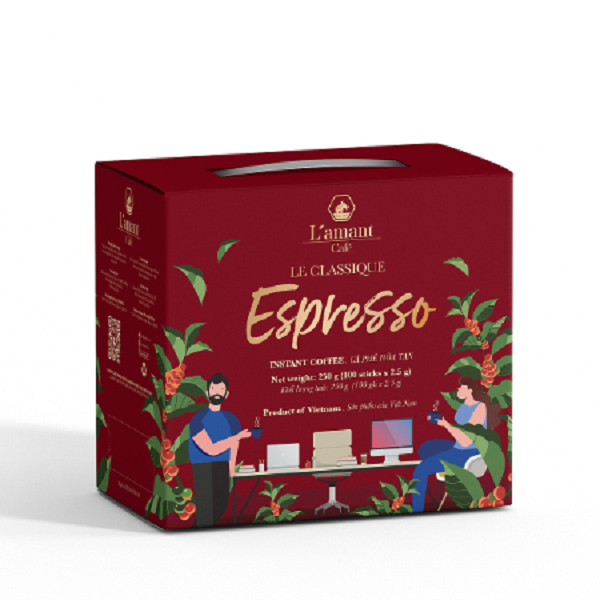 L'AMANT CÀ PHÊ - HOÀ TAN ESPRESSO (100 gói x 2.5 gr)
