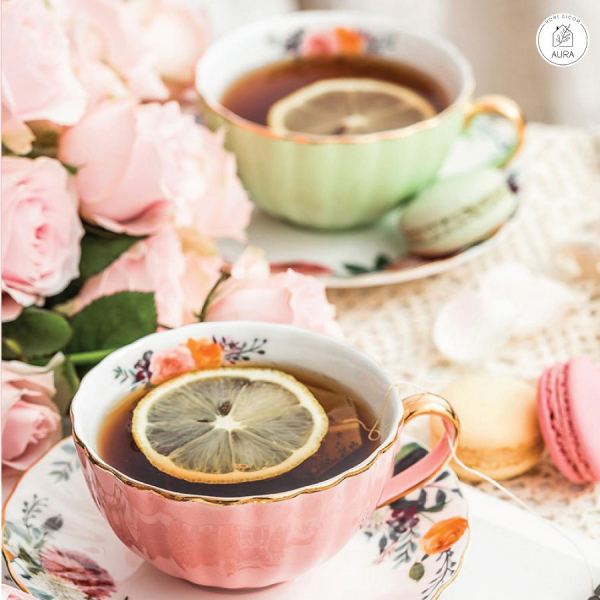Set 2 Tách Trà Anh Kèm Đĩa Và Thìa Cao Cấp