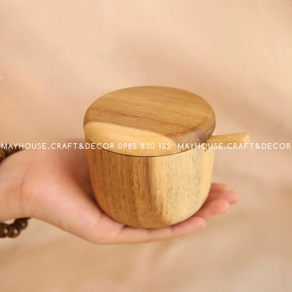 Hộp gia vị (Hàng đặt trước) - Chất liệu gỗ keo tự nhiên - Xuất xứ miền Bắc