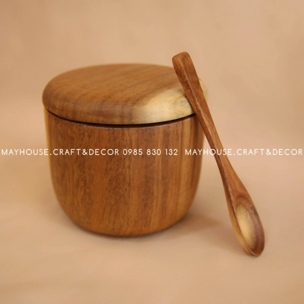Hộp gia vị (Hàng đặt trước) - Chất liệu gỗ keo tự nhiên - Xuất xứ miền Bắc