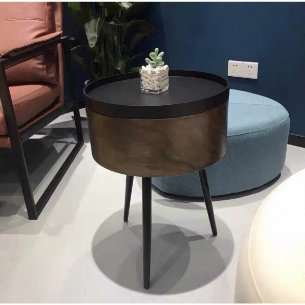 BÀN TRÀ PHONG CÁCH BẮC ÂU MÀU ÓC CHÓ 43.5CM - CÓ HỘC ĐỰNG ĐỒ