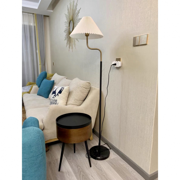 BÀN TRÀ PHONG CÁCH BẮC ÂU MÀU ÓC CHÓ 43.5CM - CÓ HỘC ĐỰNG ĐỒ