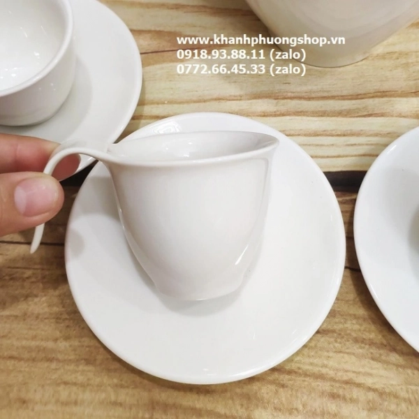 Bộ ấm trà gốm sứ Minh Long - Bộ bình tách trà sứ Minh Long - Màu trắng trong