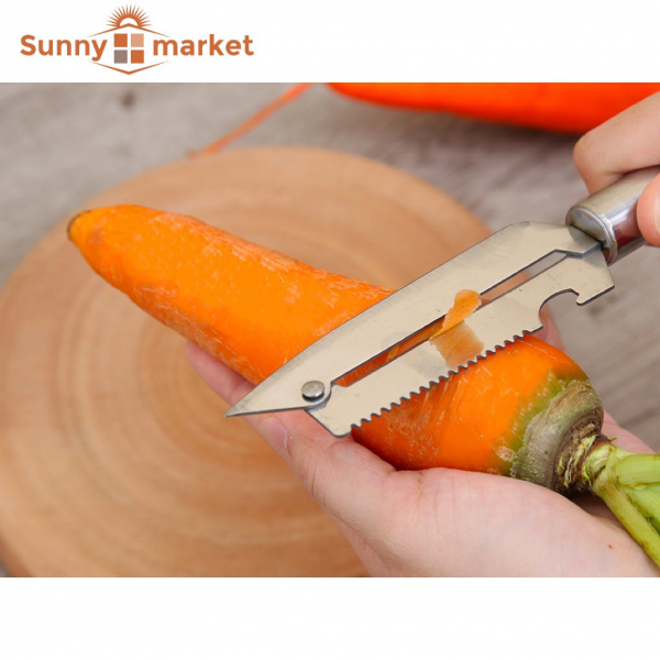 Dao hai lưỡi gọt củ quả inox bền đẹp, dao nạo gọt củ quả đa năng