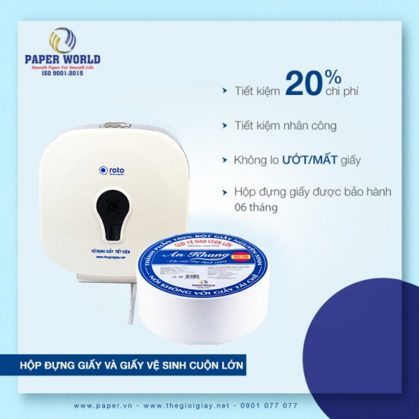 Hộp Đựng Giấy Vệ Sinh Cuộn Lớn Roto1300 | RT1300 | Chất Liệu Nhựa ABS
