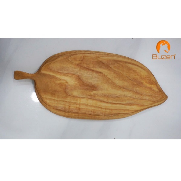Khay gỗ Decor chiếc lá BUZEN - Gỗ Tần Bì tự nhiên an toàn
