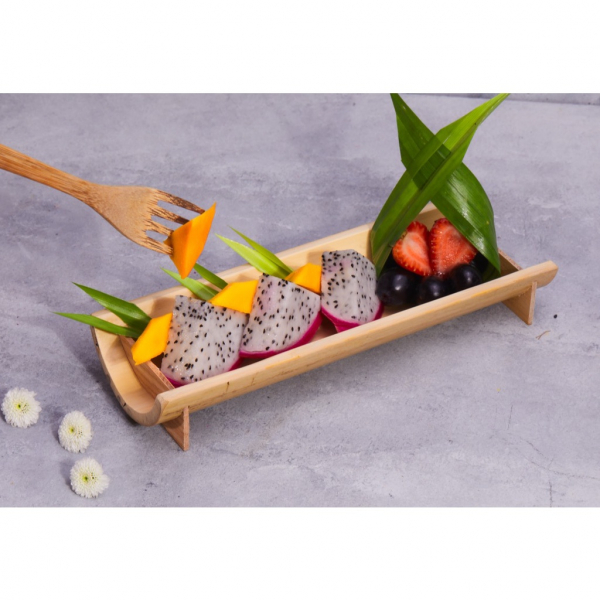 Khay tre đựng đồ ăn – Ống tre đựng sushi để trang trí decor | Tre Việt