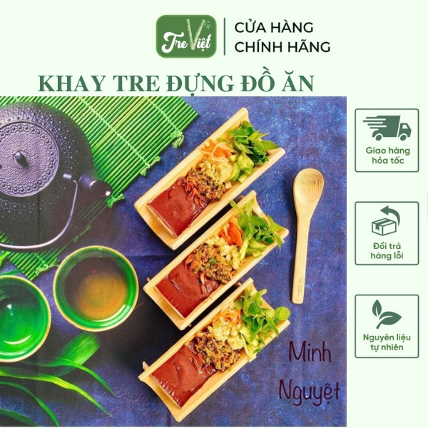 Khay tre đựng đồ ăn – Ống tre đựng sushi để trang trí decor | Tre Việt