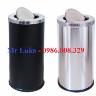 Thùng rác inox tròn nắp lật xoay giá rẻ
