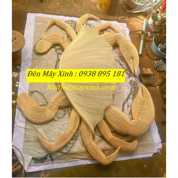 Xưởng làm đèn mây hình cá độc đáo, đèn cá bằng mây tre đan